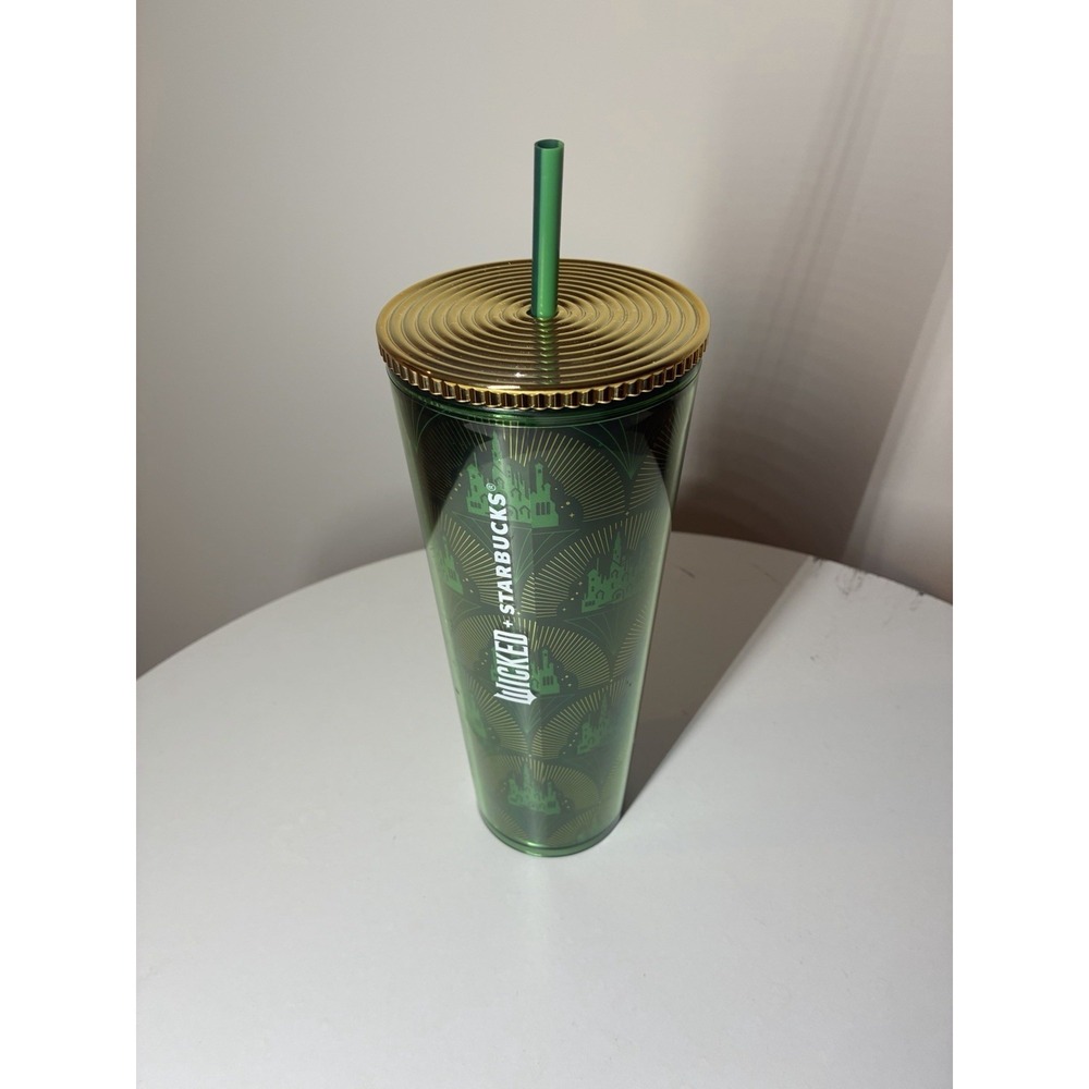 WICKED STARBUCKS CUP EMERALD CITY FULL SIZE NEW 2024 GREEN & GOLD‎